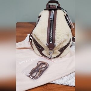 Rebecca Minkoff Shearling and Leather Med Julian Backpack